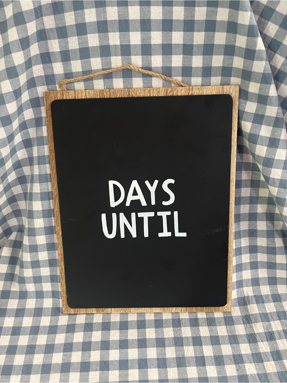 Black 'Days Until' Chalkboard Sign with Wood Frame